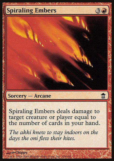 Spiraling Embers, Saviors of Kamigawa #116, Magic: The Gathering card