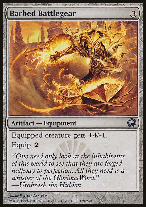Barbed Battlegear, Scars of Mirrodin #139, Magic: The Gathering card