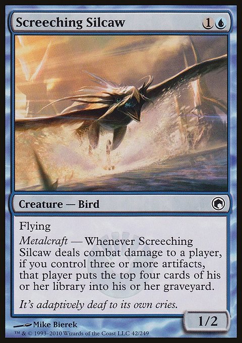 Screeching Silcaw, Scars of Mirrodin #42, Magic: The Gathering card