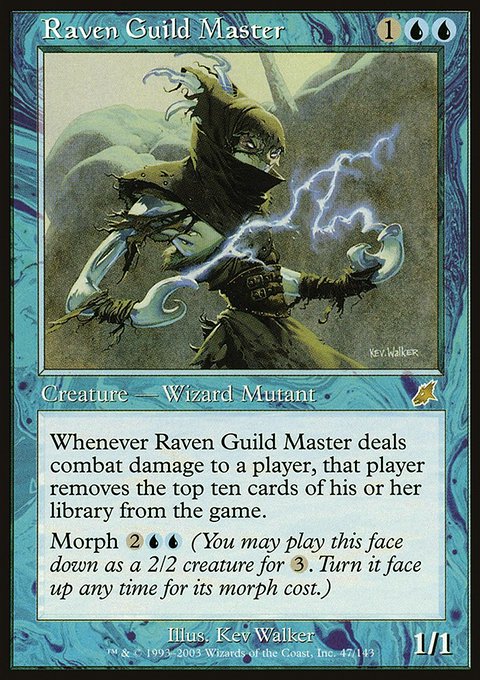 Raven Guild Master, Scourge #47, Magic: The Gathering card