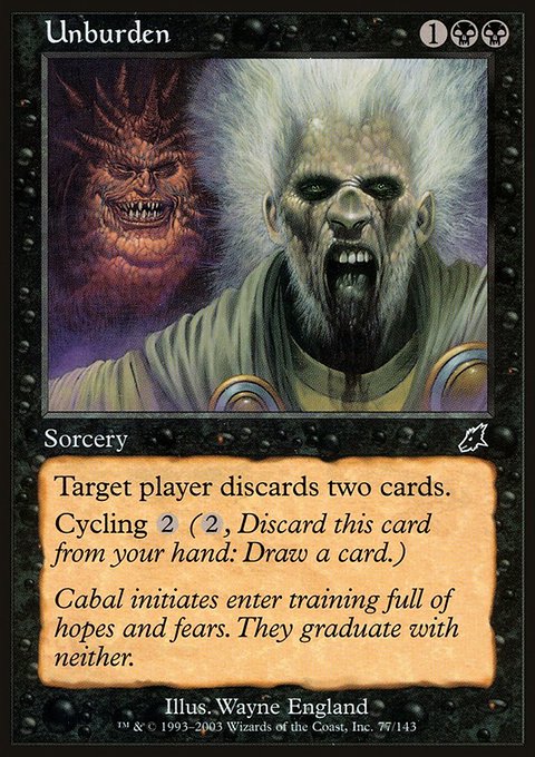 Unburden, Scourge #77, Magic: The Gathering card