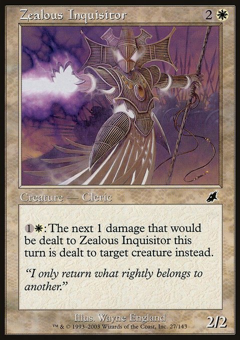 Zealous Inquisitor, Scourge #27, Magic: The Gathering card