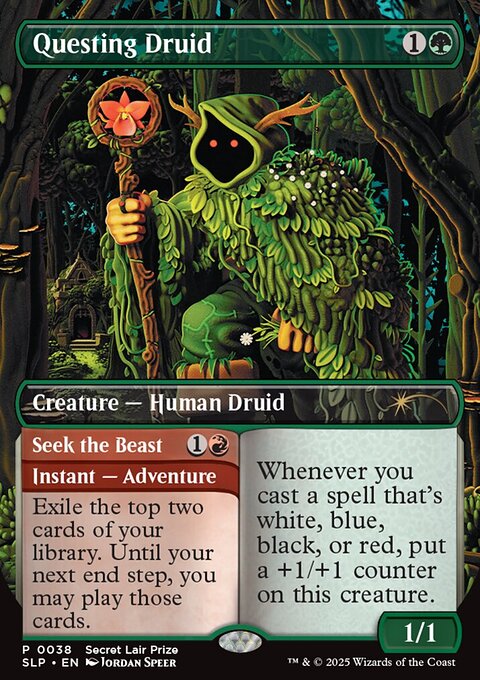 Questing Druid // Seek the Beast, Secret Lair Promo #38, Magic: The Gathering card