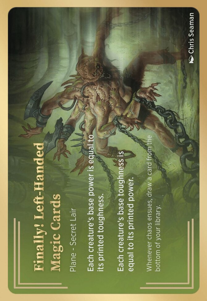 Finally! Left-Handed Magic Cards, Secret Lair Showcase Planes #3, Magic: The Gathering card