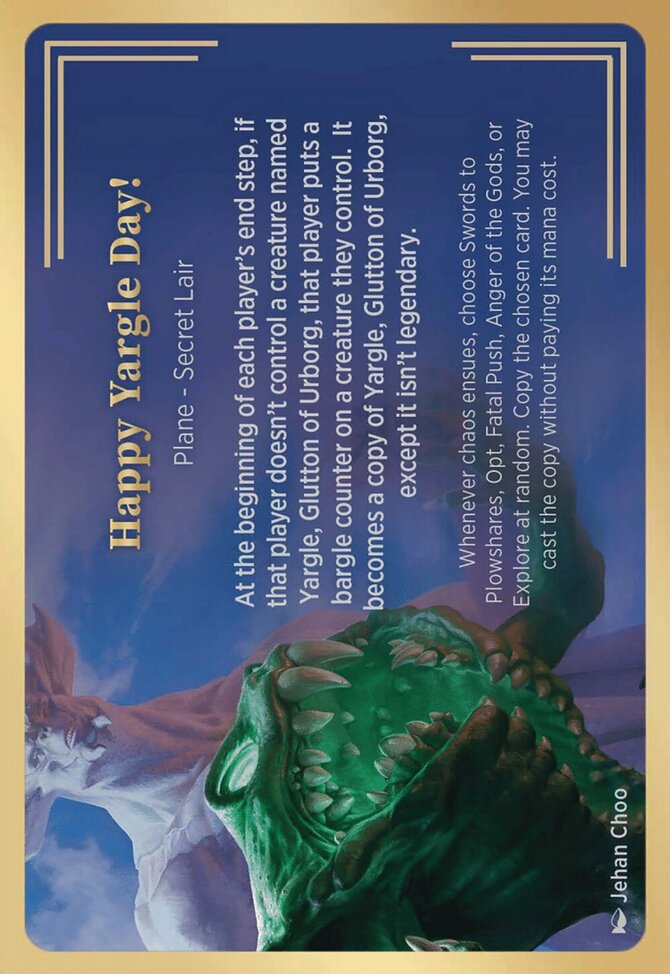 Happy Yargle Day!, Secret Lair Showcase Planes #4, Magic: The Gathering card