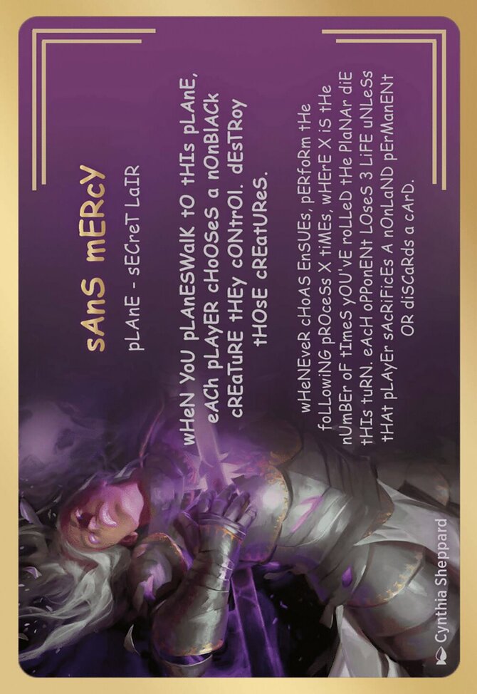 sAnS mERcY, Secret Lair Showcase Planes #9, Magic: The Gathering card