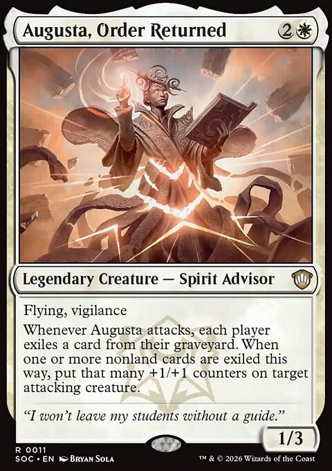 Augusta, Order Returned, Secrets of Strixhaven Commander #11, Magic: The Gathering card