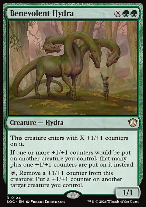 Benevolent Hydra, Secrets of Strixhaven Commander #124, Magic: The Gathering card
