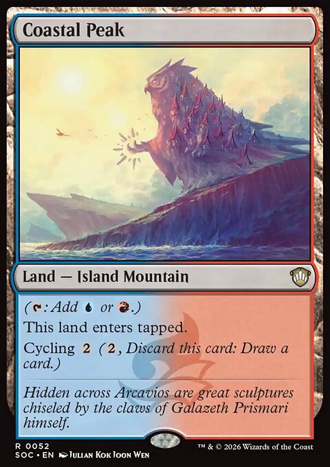 Coastal Peak, Secrets of Strixhaven Commander #52, Magic: The Gathering card