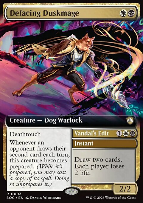 Defacing Duskmage // Vandal's Edit, Secrets of Strixhaven Commander #93, Magic: The Gathering card