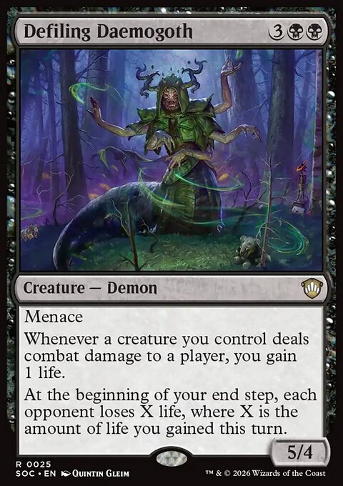 Defiling Daemogoth, Secrets of Strixhaven Commander #25, Magic: The Gathering card