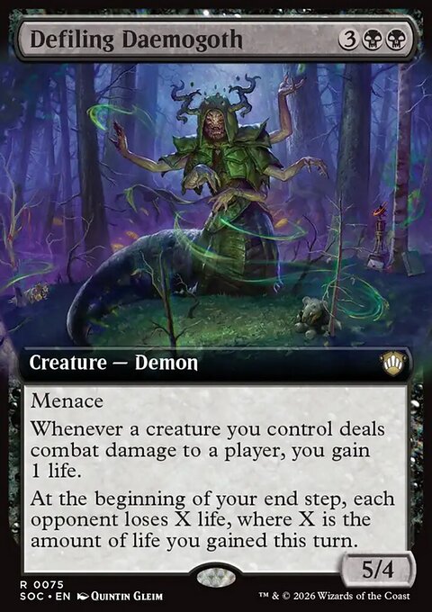 Defiling Daemogoth, Secrets of Strixhaven Commander #75, Magic: The Gathering card