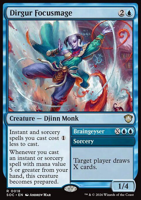 Dirgur Focusmage // Braingeyser, Secrets of Strixhaven Commander #18, Magic: The Gathering card