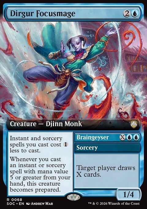 Dirgur Focusmage // Braingeyser, Secrets of Strixhaven Commander #68, Magic: The Gathering card