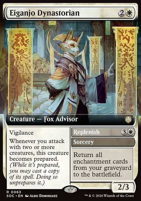 Eiganjo Dynastorian // Replenish, Secrets of Strixhaven Commander #63, Magic: The Gathering card