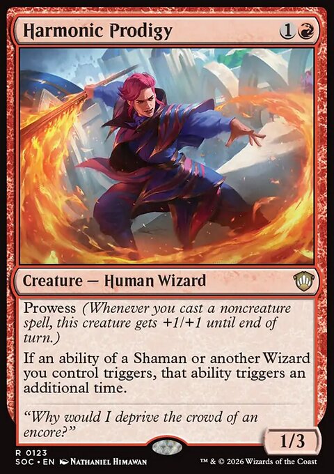 Harmonic Prodigy, Secrets of Strixhaven Commander #123, Magic: The Gathering card