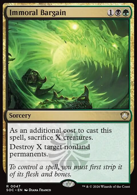Immoral Bargain, Secrets of Strixhaven Commander #47, Magic: The Gathering card