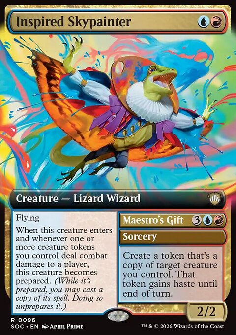 Inspired Skypainter // Maestro's Gift, Secrets of Strixhaven Commander #96, Magic: The Gathering card