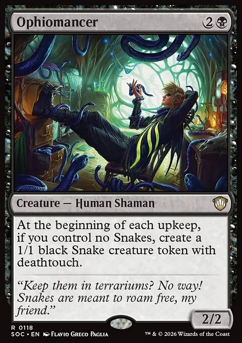Ophiomancer, Secrets of Strixhaven Commander #118, Magic: The Gathering card
