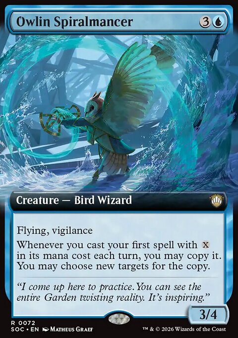 Owlin Spiralmancer, Secrets of Strixhaven Commander #72, Magic: The Gathering card