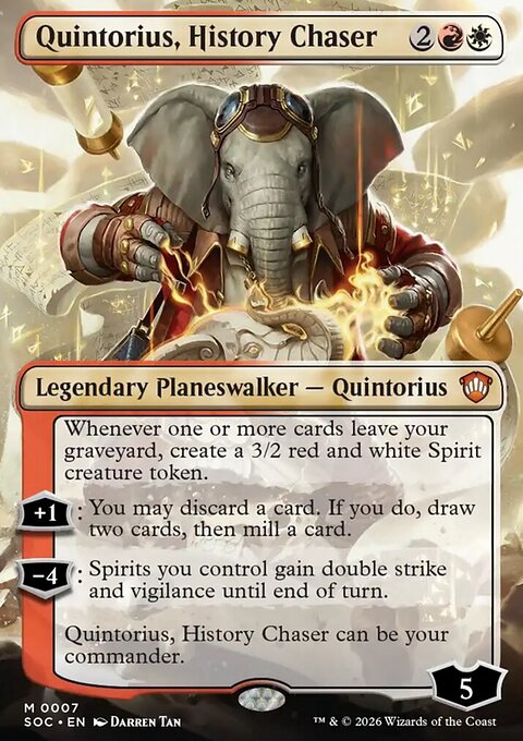 Quintorius, History Chaser, Secrets of Strixhaven Commander #7, Magic: The Gathering card