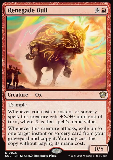 Renegade Bull, Secrets of Strixhaven Commander #36, Magic: The Gathering card