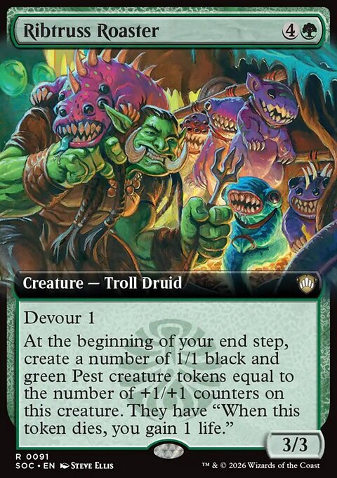 Ribtruss Roaster, Secrets of Strixhaven Commander #91, Magic: The Gathering card