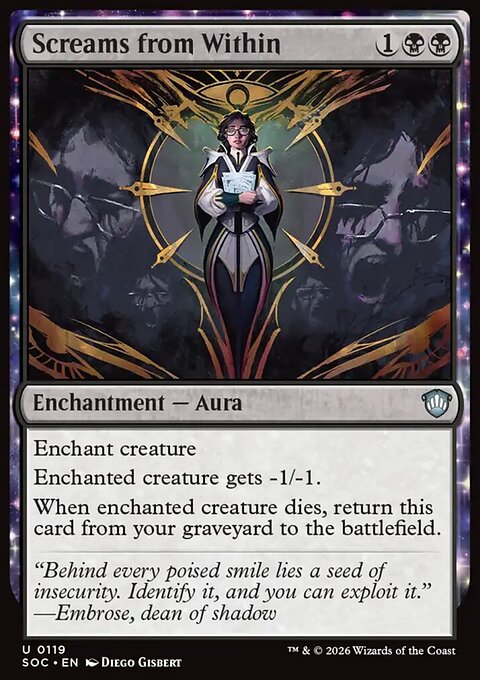 Screams from Within, Secrets of Strixhaven Commander #119, Magic: The Gathering card