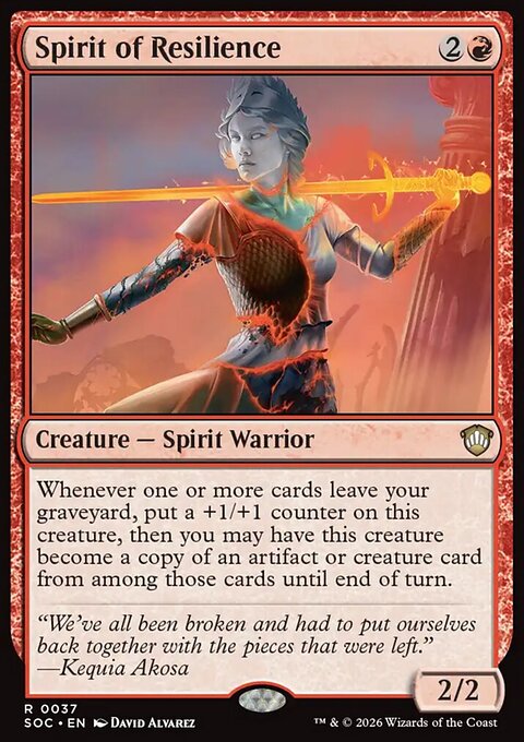 Spirit of Resilience, Secrets of Strixhaven Commander #37, Magic: The Gathering card