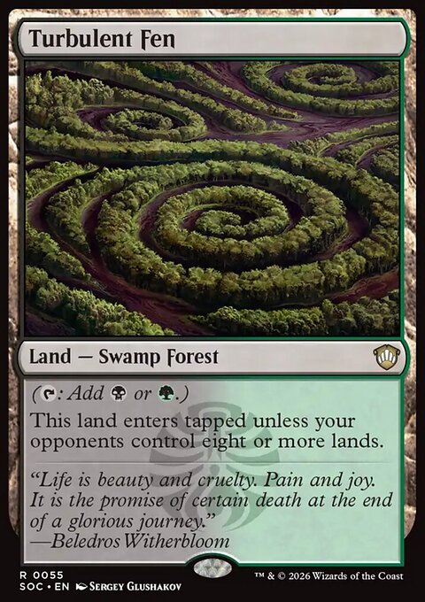 Turbulent Fen, Secrets of Strixhaven Commander #55, Magic: The Gathering card