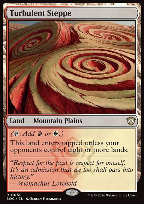 Turbulent Steppe, Secrets of Strixhaven Commander #58, Magic: The Gathering card