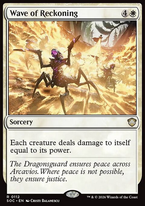 Wave of Reckoning, Secrets of Strixhaven Commander #112, Magic: The Gathering card