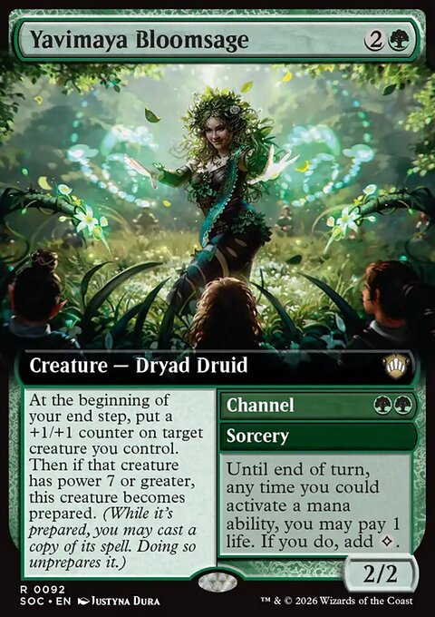 Yavimaya Bloomsage // Channel, Secrets of Strixhaven Commander #92, Magic: The Gathering card