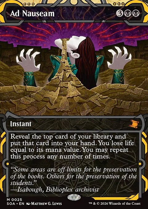 Ad Nauseam, Secrets of Strixhaven Mystical Archive #25, Magic: The Gathering card