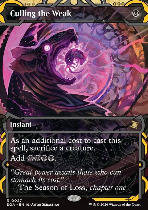 Culling the Weak, Secrets of Strixhaven Mystical Archive #27, Magic: The Gathering card