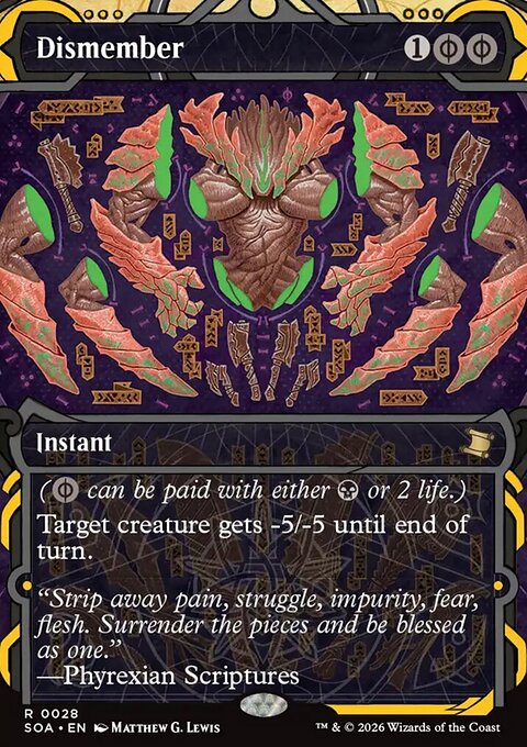 Dismember, Secrets of Strixhaven Mystical Archive #28, Magic: The Gathering card