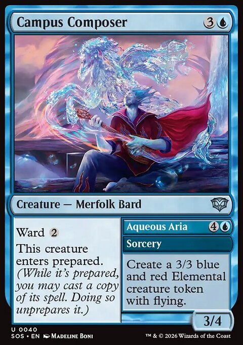 Campus Composer // Aqueous Aria, Secrets of Strixhaven #40, Magic: The Gathering card