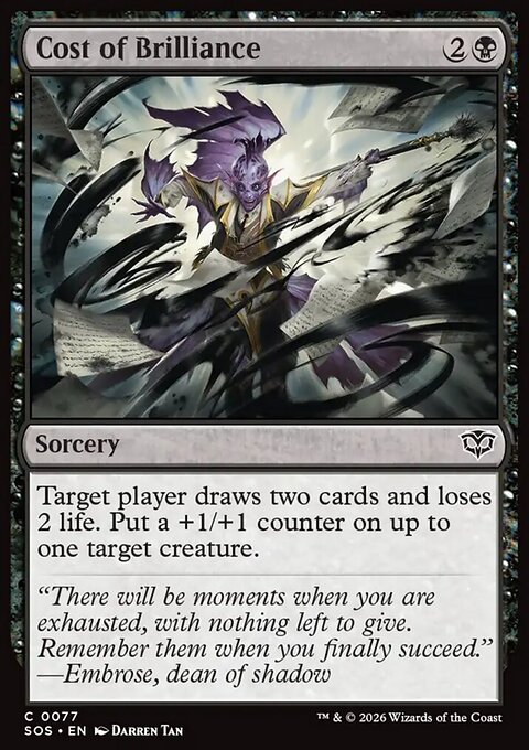 Cost of Brilliance, Secrets of Strixhaven #77, Magic: The Gathering card