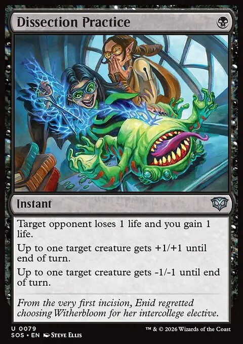 Dissection Practice, Secrets of Strixhaven #79, Magic: The Gathering card