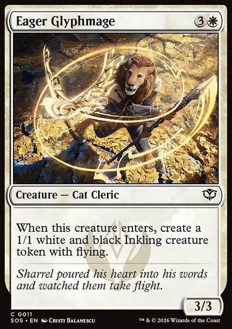 Eager Glyphmage, Secrets of Strixhaven #11, Magic: The Gathering card