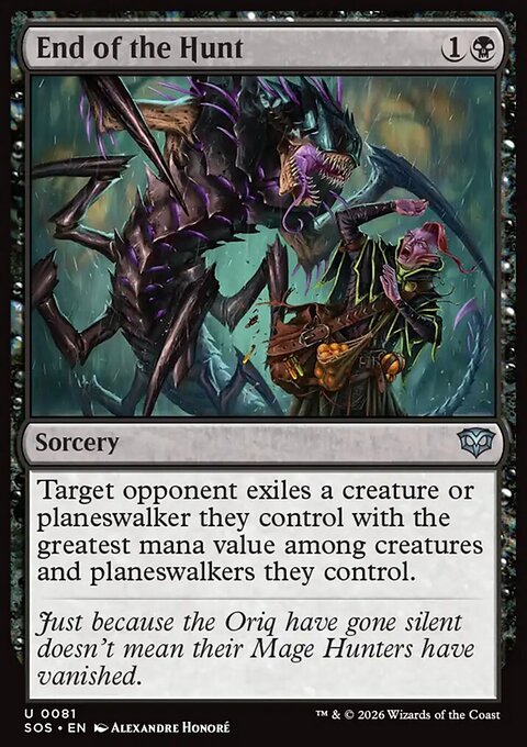 End of the Hunt, Secrets of Strixhaven #81, Magic: The Gathering card