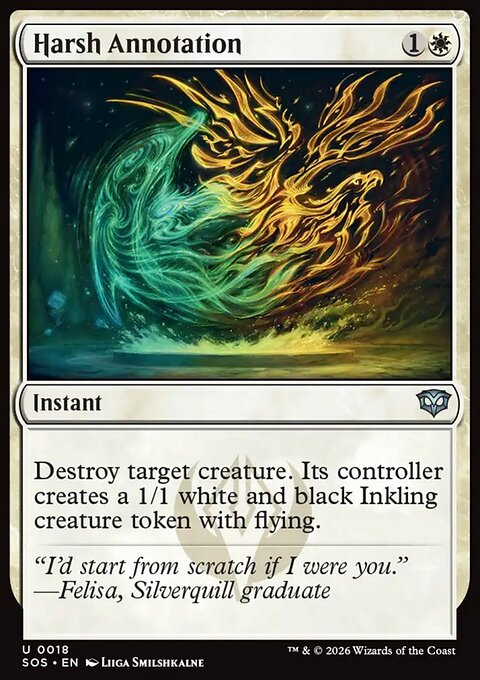 Harsh Annotation, Secrets of Strixhaven #18, Magic: The Gathering card