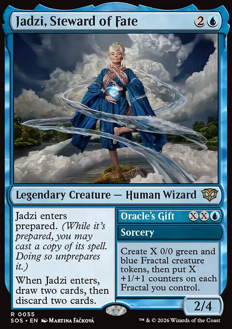 Jadzi, Steward of Fate // Oracle's Gift, Secrets of Strixhaven #55, Magic: The Gathering card