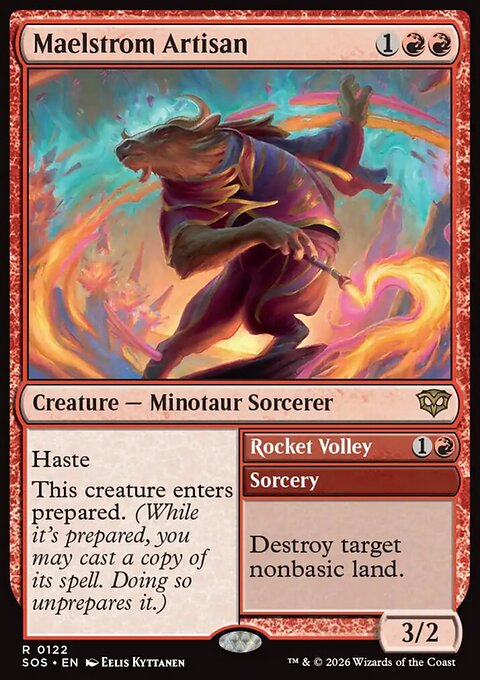 Maelstrom Artisan // Rocket Volley, Secrets of Strixhaven #122, Magic: The Gathering card