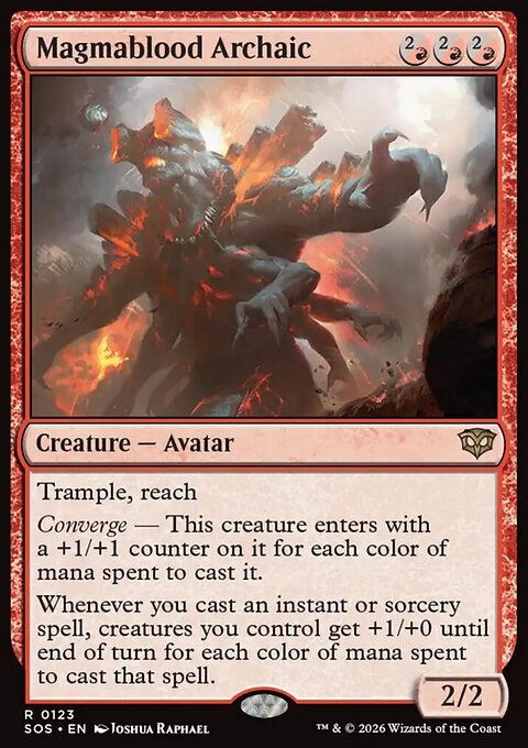 Magmablood Archaic, Secrets of Strixhaven #123, Magic: The Gathering card