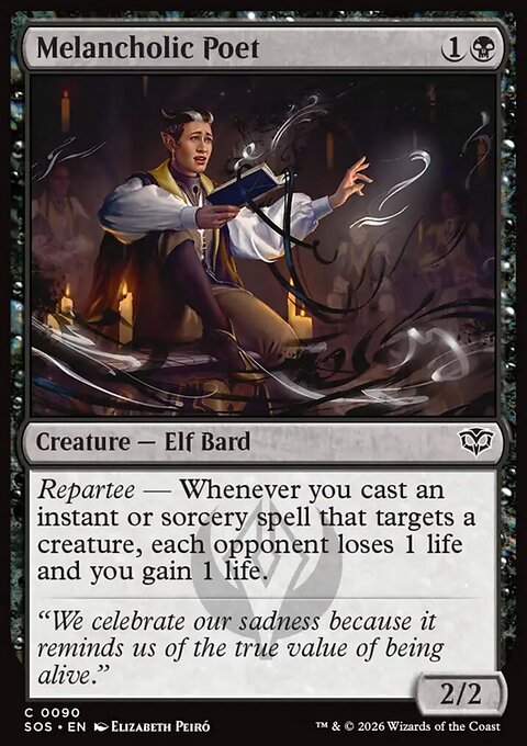 Melancholic Poet, Secrets of Strixhaven #90, Magic: The Gathering card