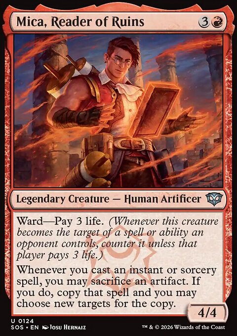 Mica, Reader of Ruins, Secrets of Strixhaven #124, Magic: The Gathering card