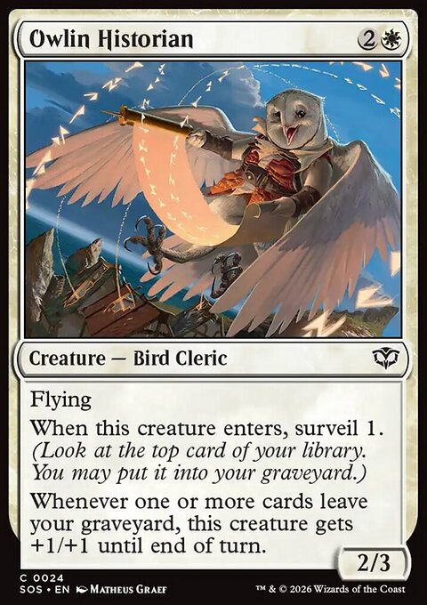 Owlin Historian, Secrets of Strixhaven #24, Magic: The Gathering card