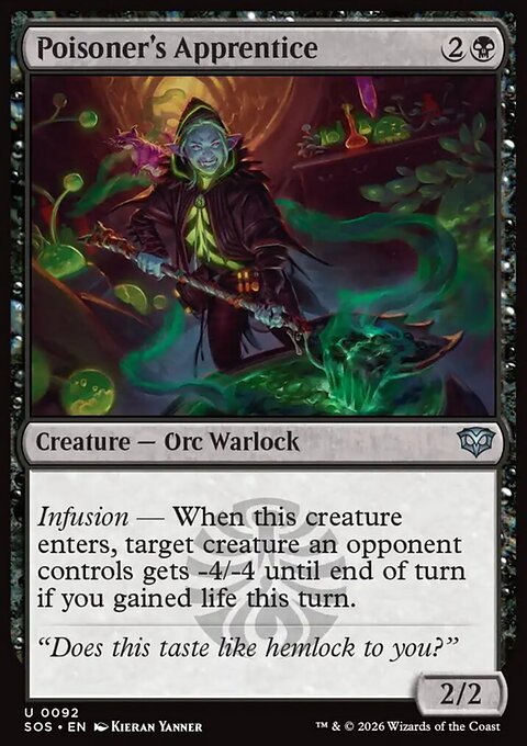 Poisoner's Apprentice, Secrets of Strixhaven #92, Magic: The Gathering card