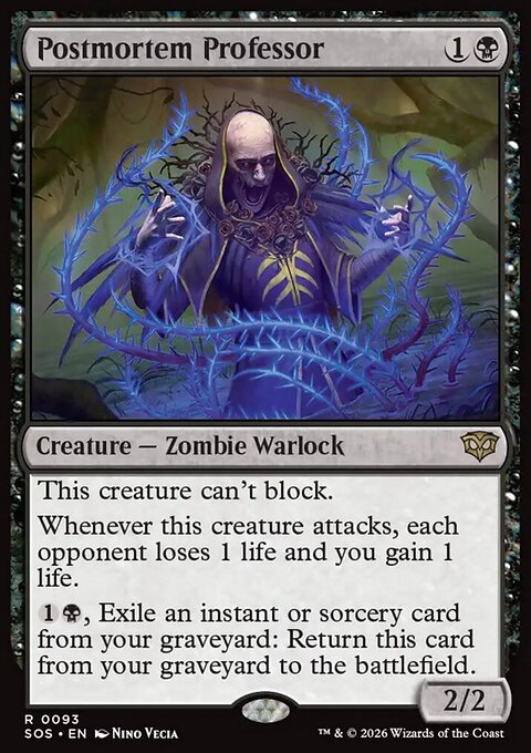Postmortem Professor, Secrets of Strixhaven #93, Magic: The Gathering card